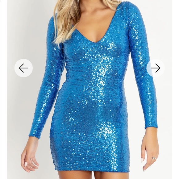 SPARKLE SPARKLE BLUE 💙 SEQUIN LONG SLEEVE DRESS NWT S BM BLACKMILK - Picture 8 of 12
